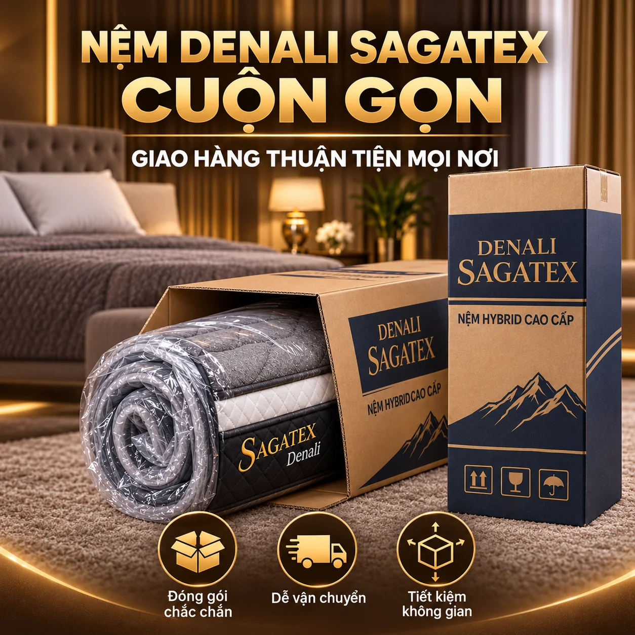 Alternative view of Nệm Lò Xo Túi Độc Lập Hybric DENALI SAGATEX 30cm – Tiêu Chuẩn Khách Sạn 5 Sao, Thiết Kế Cho Giấc Ngủ Chất Lượng Cao