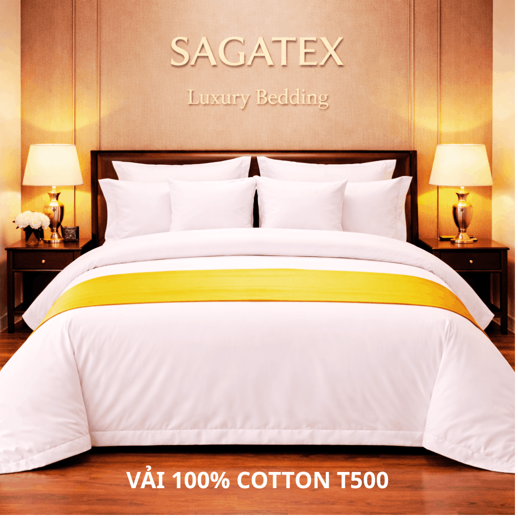 Vỏ Chăn Cao Cấp SAGATEX Tiêu Chuẩn Khách Sạn 6 Sao, Vải 100% Cotton T500: Mềm Mịn Như Lụa,Thoáng Khí, Sang Trọng.