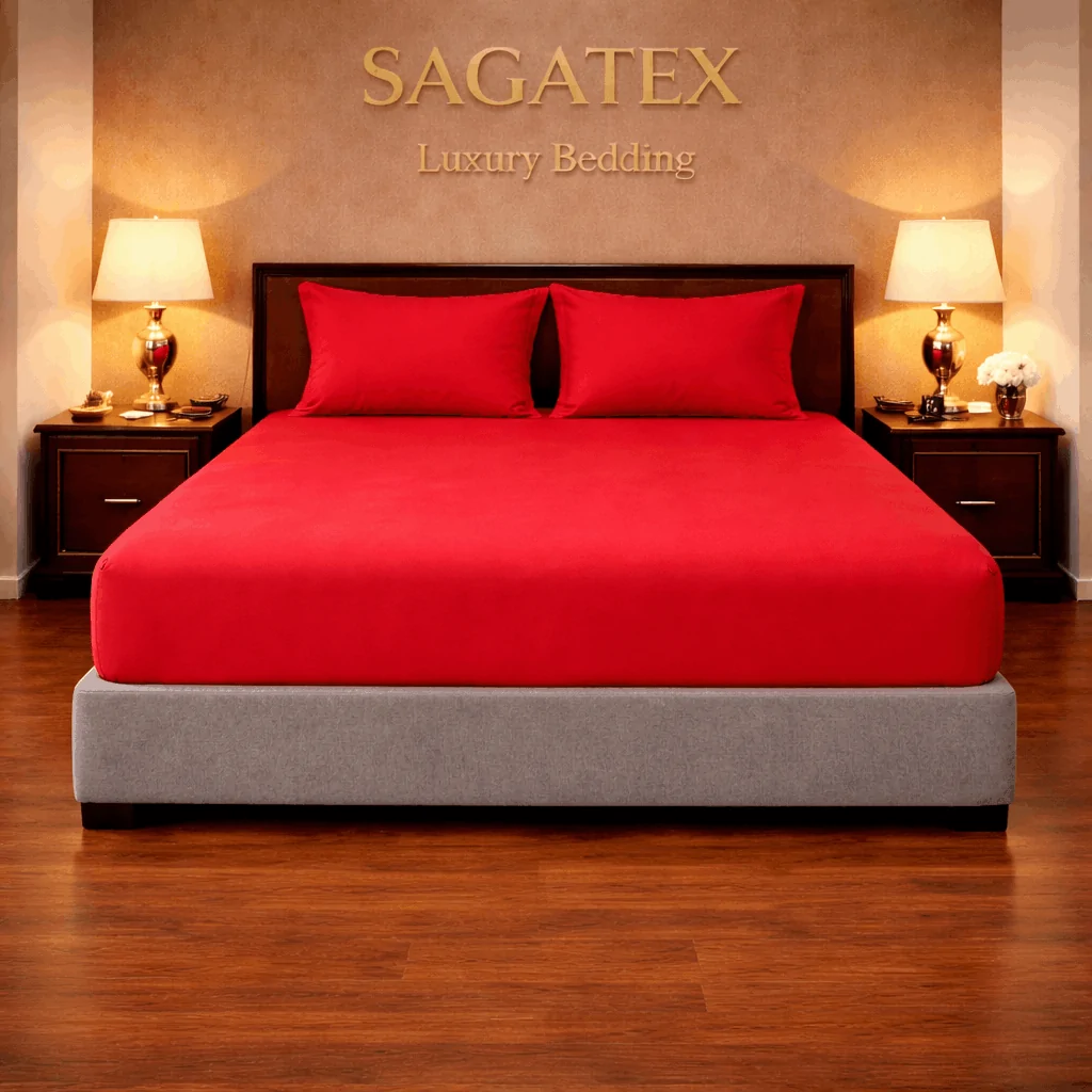 Bộ Ga Gối Đỏ Đô Cotton 100% T400 Cao Cấp — Đánh Thức Năng Lượng Mỗi Ngày, Tiêu Chuẩn Khách Sạn 5 Sao
