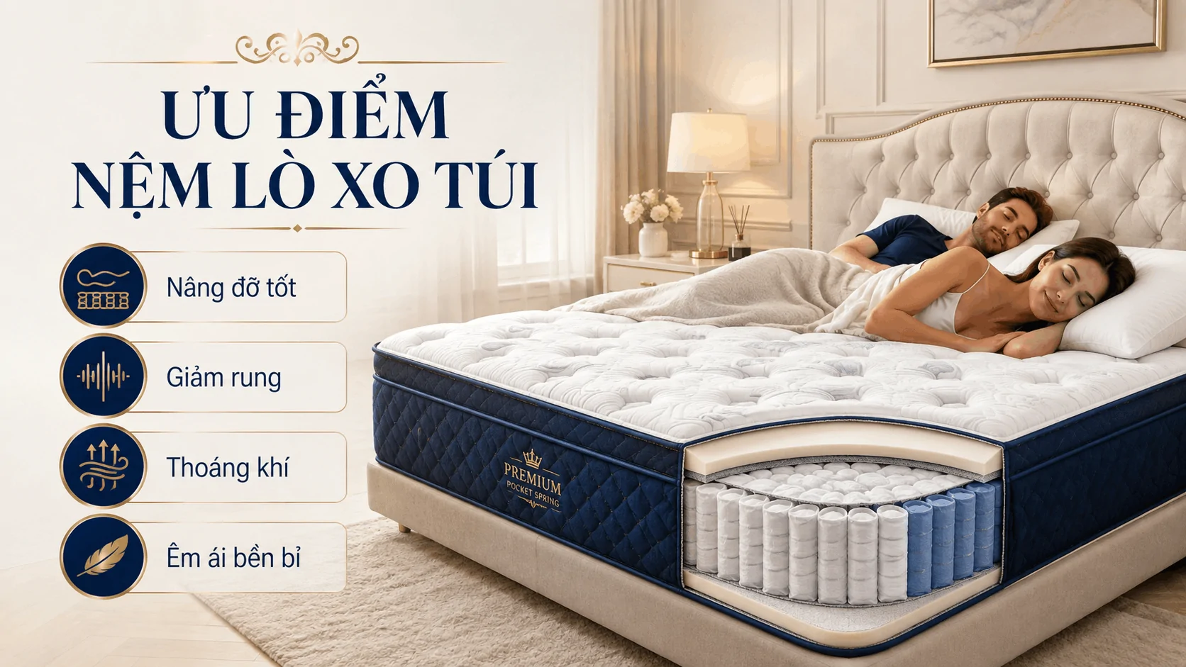 nhà máy nệm oem tham chiếu nệm lò xo túi SAGATEX