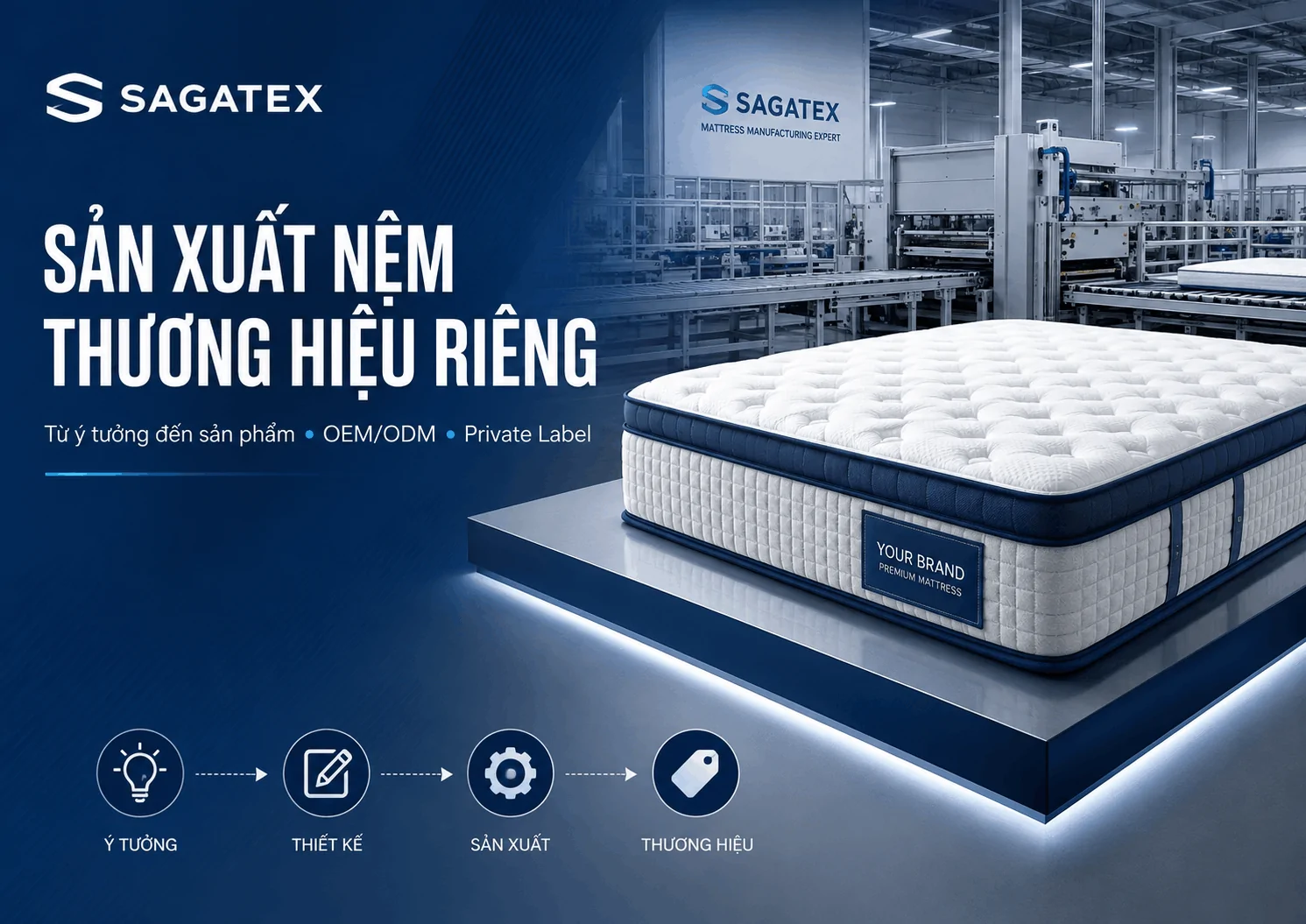 Sản xuất nệm thương hiệu riêng